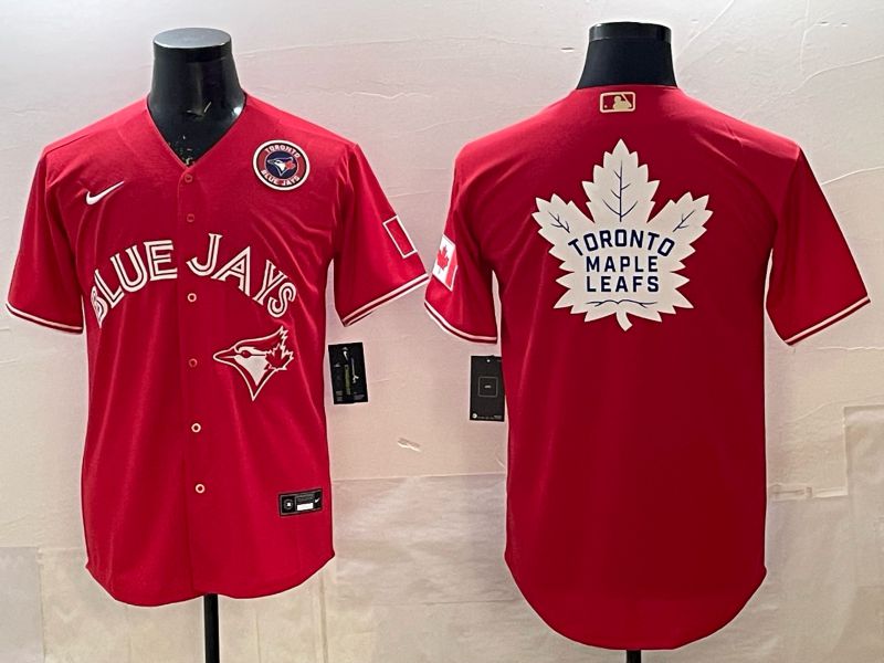 Men 2025 Toronto Blue Jays Blank Red Game Nike MLB Jersey style 014